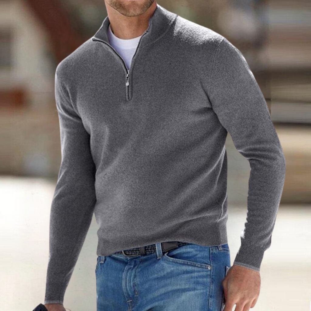 Homme Pull Col Zippé