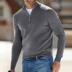Homme Pull Col Zippé