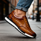 Homme Baskets Aspect Cuir