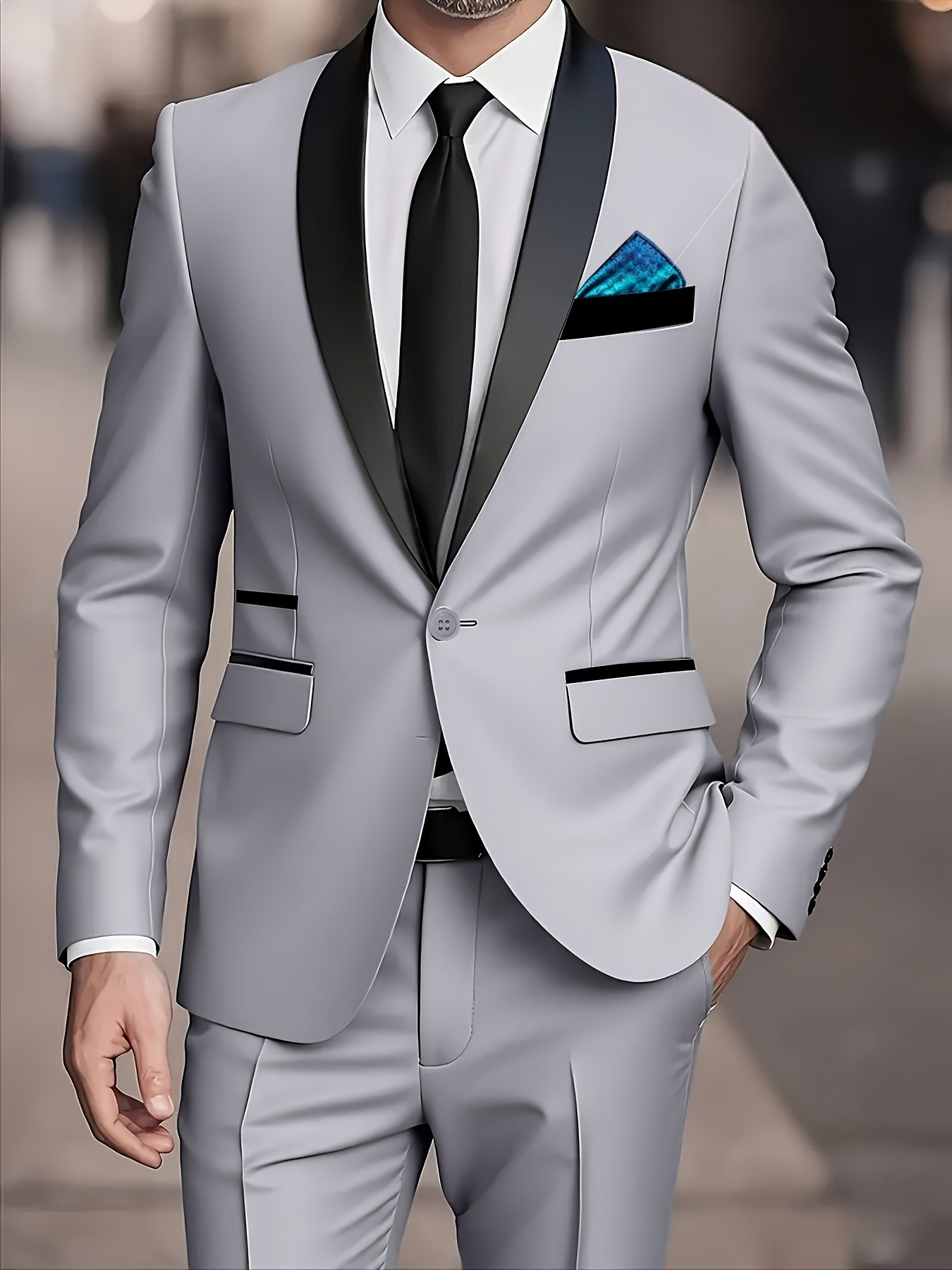 Costume 2 Pièces Coupe Droite Pour Homme
