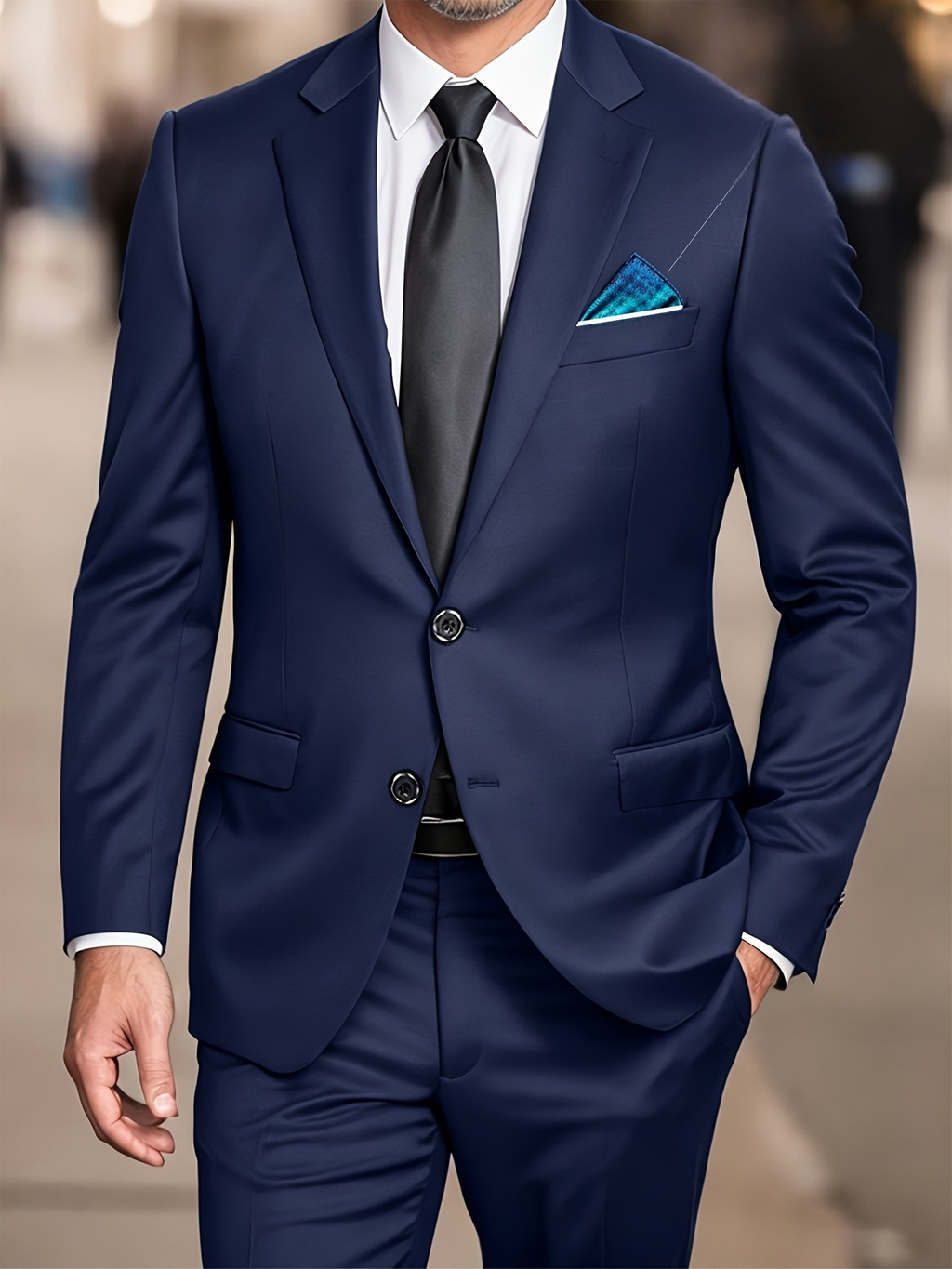 Homme Costume Col Cranté