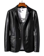 Veste Aspect Cuir Coupe Structurée Pour Homme