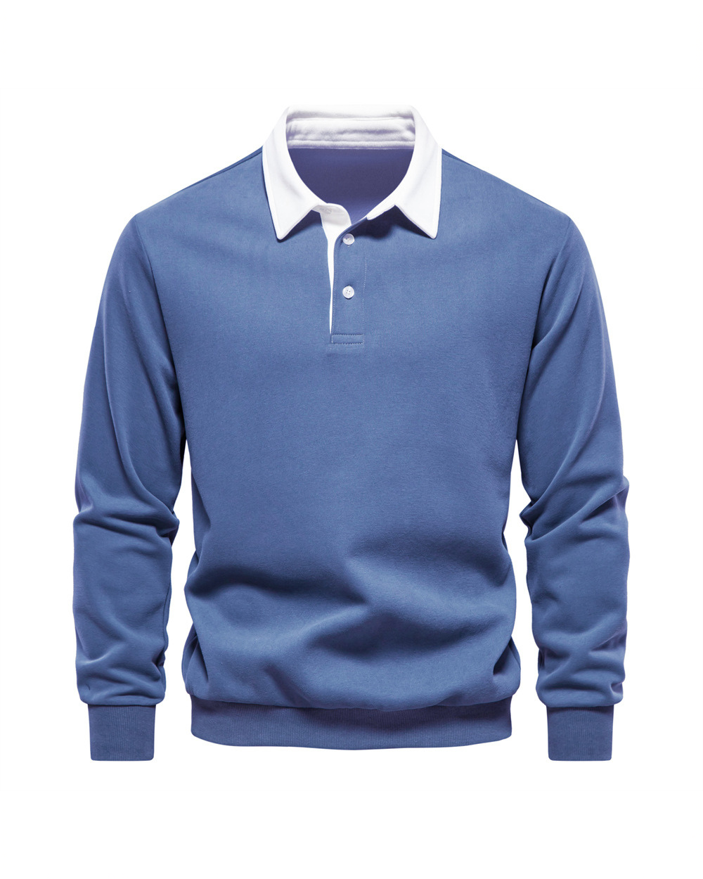 Pull Maille Côtelée Col Polo Pour Homme