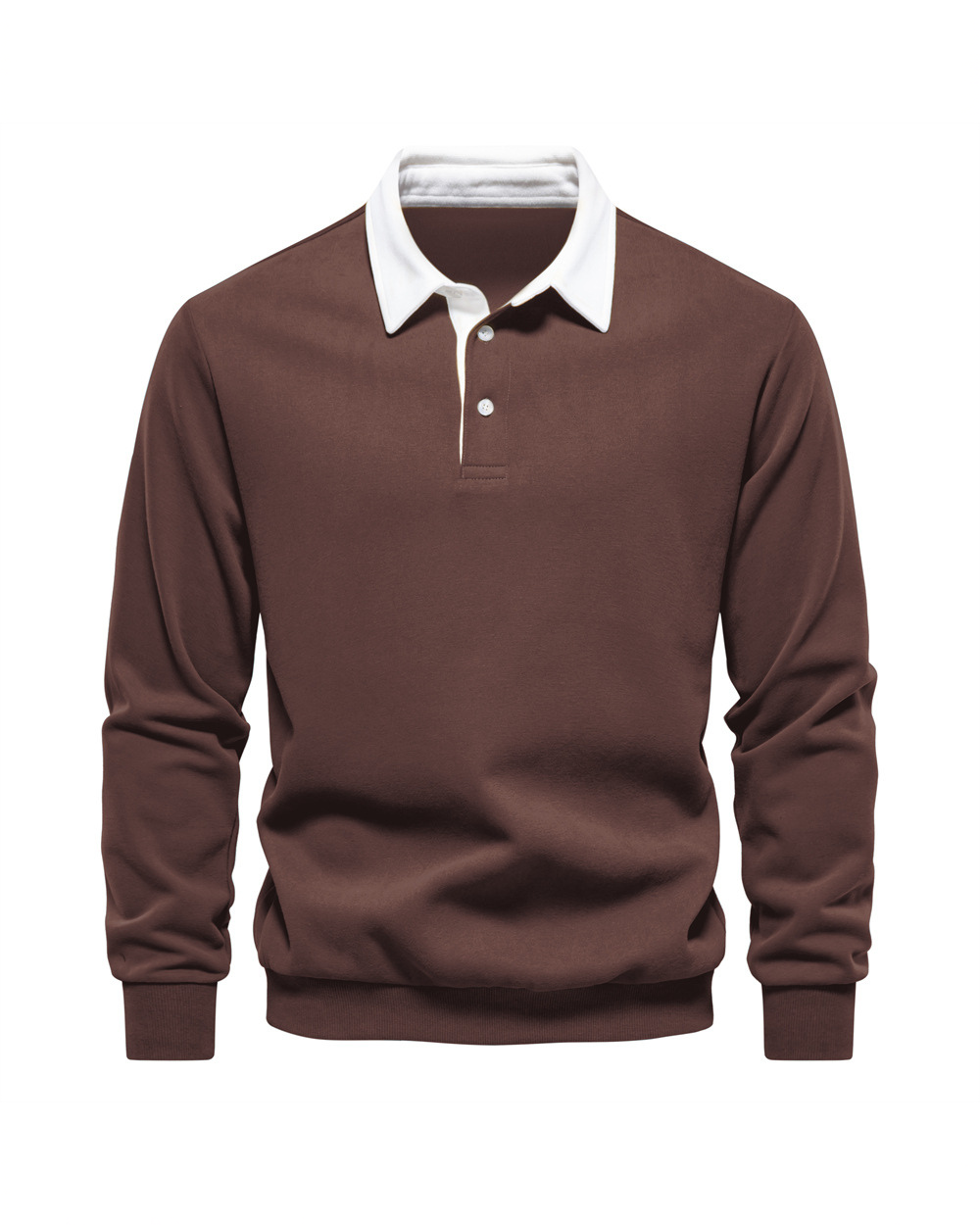 Pull Maille Côtelée Col Polo Pour Homme