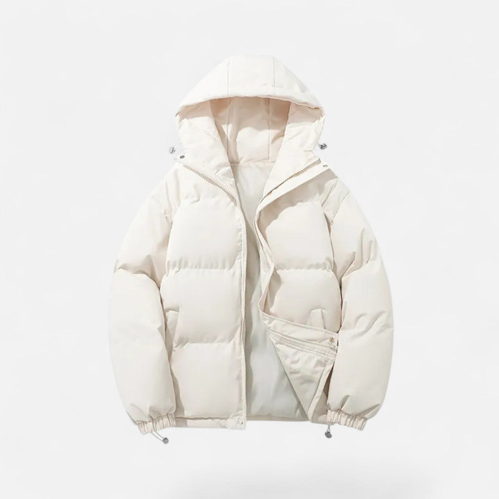 Veste Matelassée À Capuche Zip Intégral Manches Longues Pour Homme