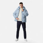 Veste Matelassée À Capuche Zip Intégral Manches Longues Pour Homme