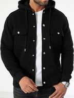 Homme Sweat Capuche Boutonné