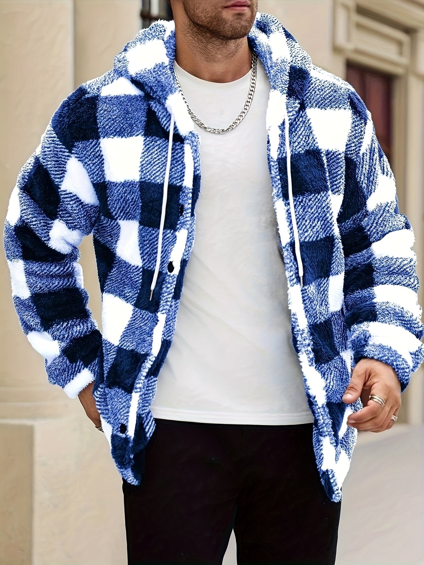 Homme Veste Sherpa Capuche