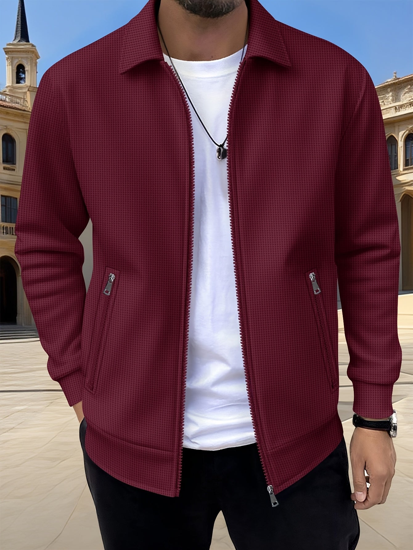Veste Matière Stretch Coupe Droite Pour Homme