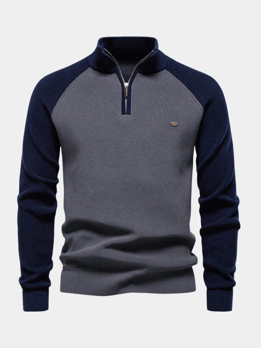 Homme Pull Col Zippé