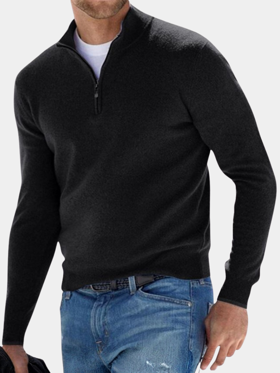 Homme Pull Col Zippé