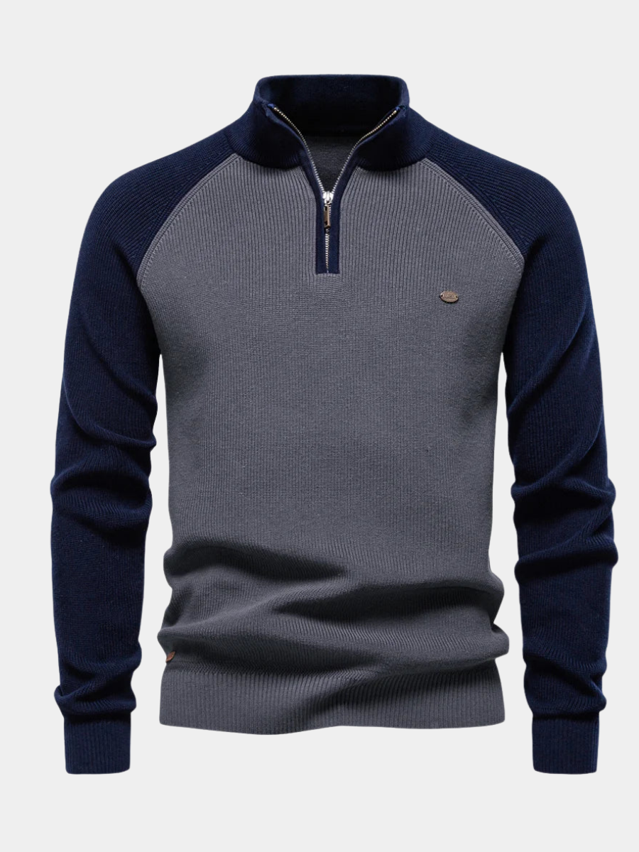 Homme Pull Demi-Zip Maille