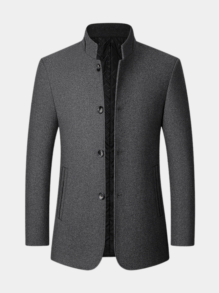Homme Manteau Col Officier