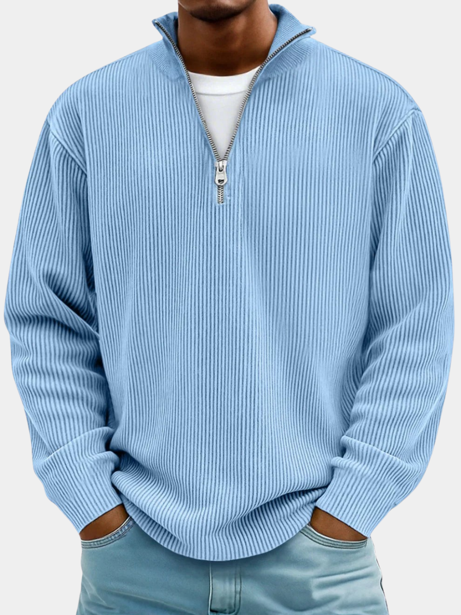 Pull Maille Côtelée Coupe Ample Pour Homme