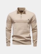 Homme Pull Demi-Zip Texturé