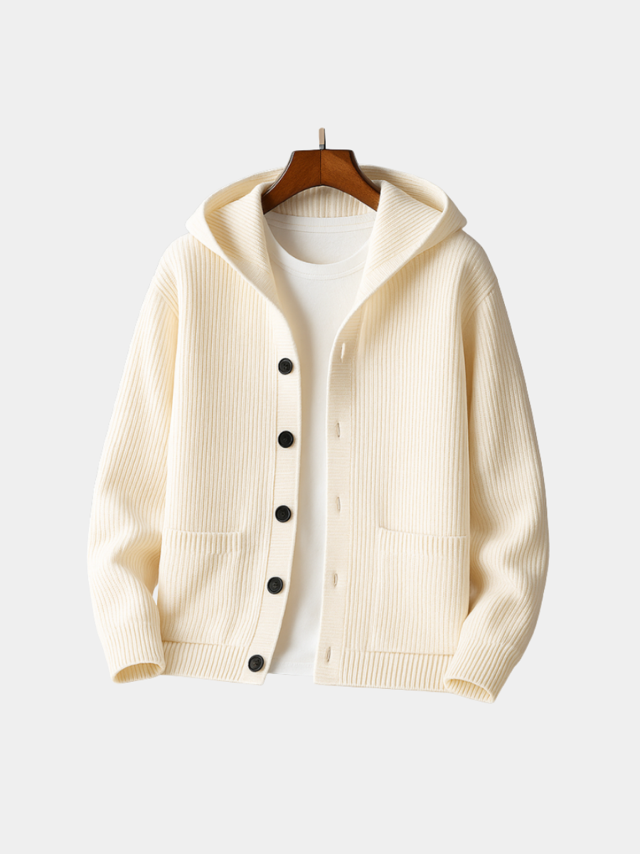 Homme Cardigan Maille Capuche