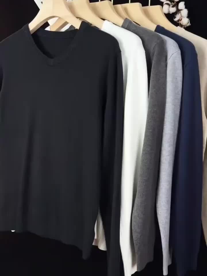 Pull Maille Douce Col V Pour Homme