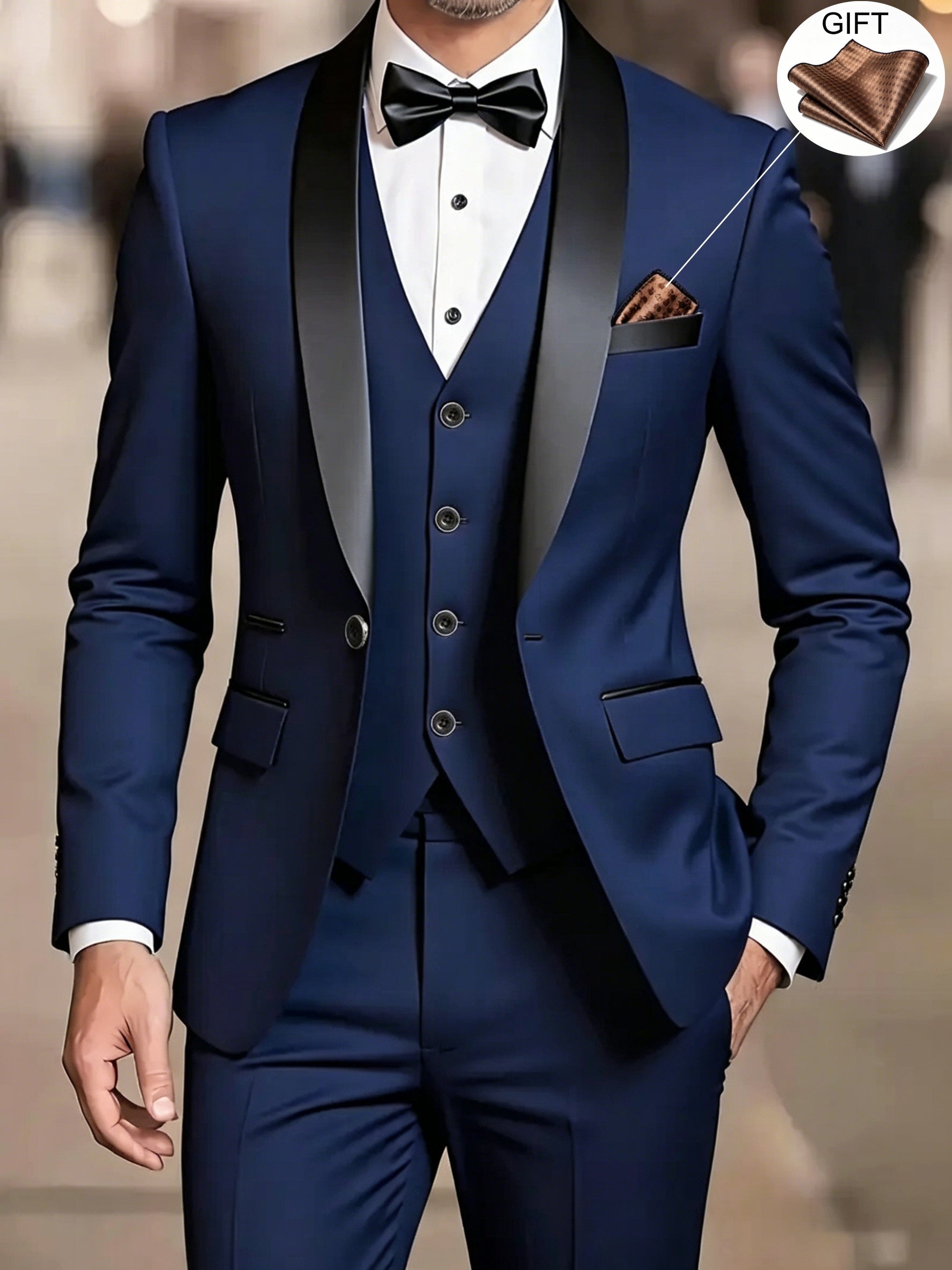 Costume 2 Pièces Matière Stretch Coupe Droite Pour Homme