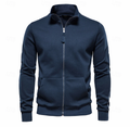 Veste Col Montant Poches Bords Côtelés Zip Intégral Pour Homme