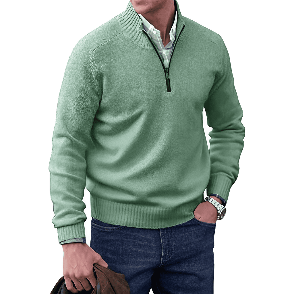 Homme Pull Maille Zippé