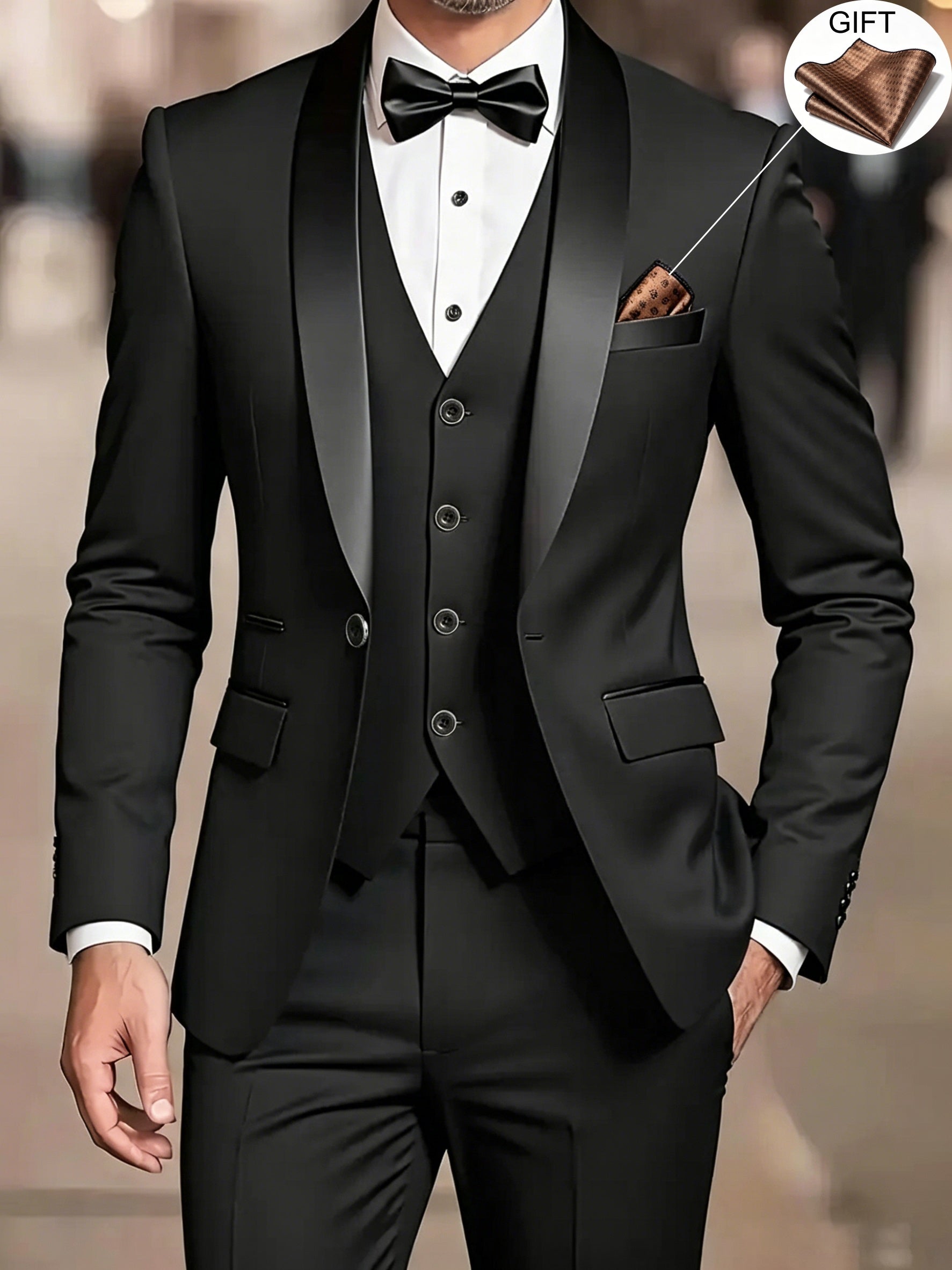 Costume 2 Pièces Matière Stretch Coupe Droite Pour Homme