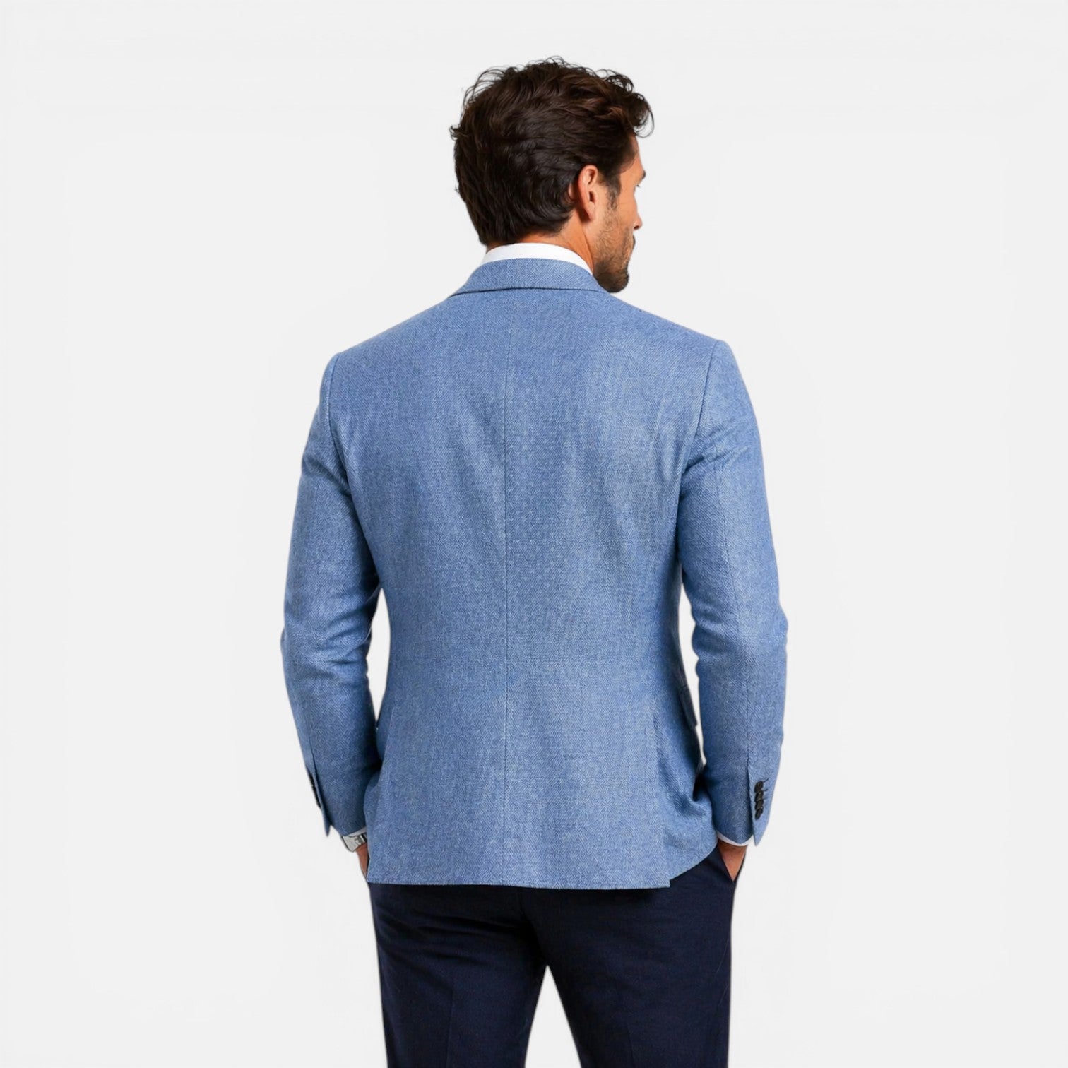 Blazer Coupe Ajustée Aspect Lin Superposable Pour Homme