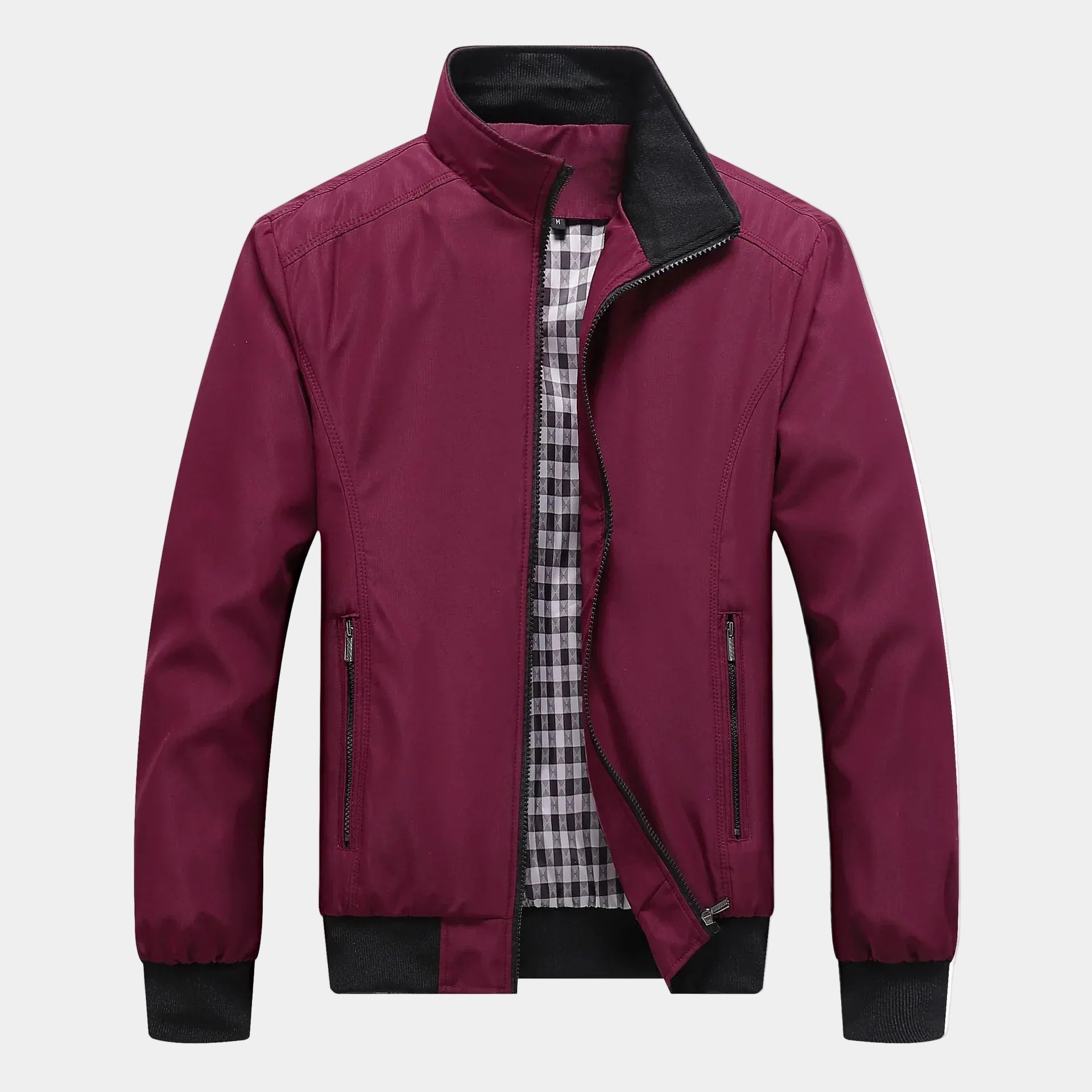 Blouson Zippé Col Montant Manches Longues Pour Homme