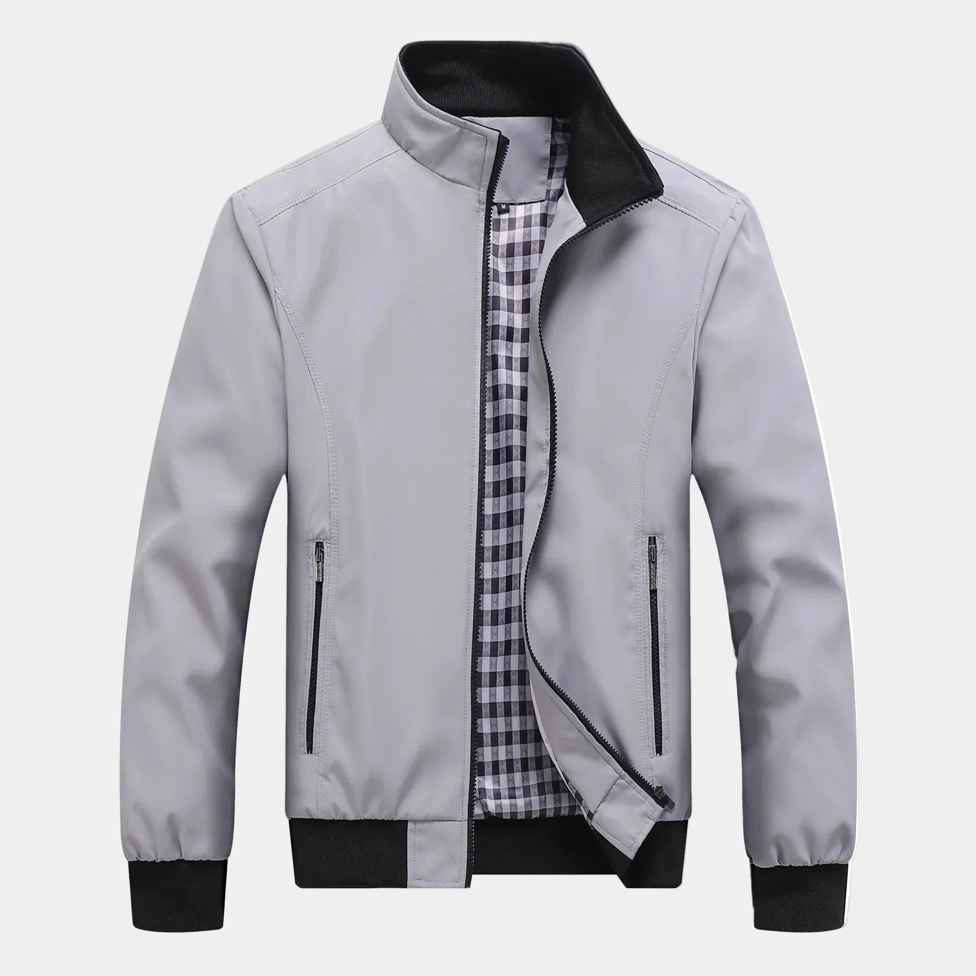Blouson Zippé Col Montant Manches Longues Pour Homme