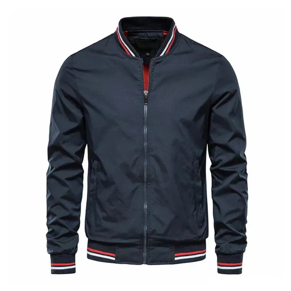 Veste Col Montant Zippée Manches Longues Bords Côtelés Pour Homme