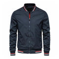 Blouson Col Montant Zippé Manches Longues Bords Côtelés Pour Homme