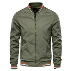 Blouson Col Montant Zippé Manches Longues Bords Côtelés Pour Homme