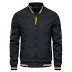 Blouson Col Montant Zippé Manches Longues Bords Côtelés Pour Homme