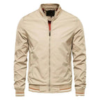 Blouson Col Montant Zippé Manches Longues Bords Côtelés Pour Homme