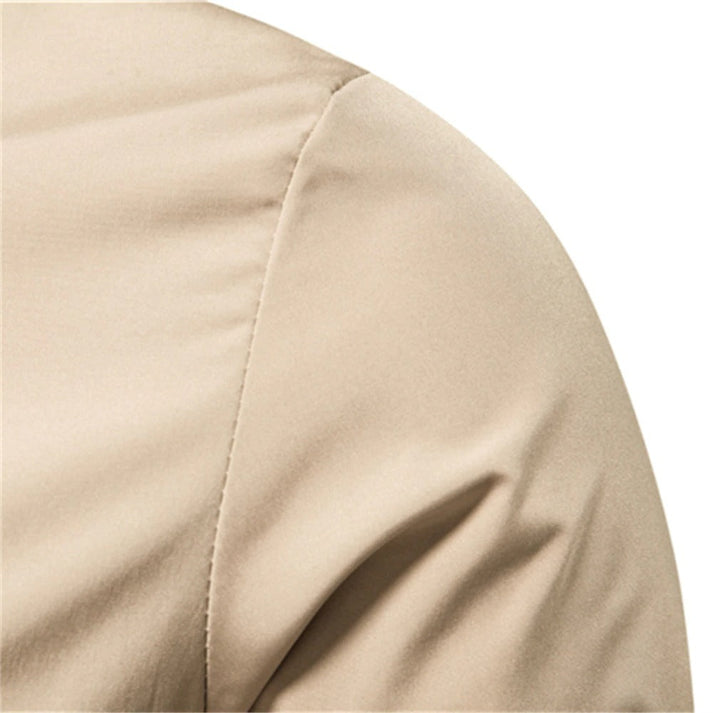 Veste Col Montant Zippée Manches Longues Bords Côtelés Pour Homme