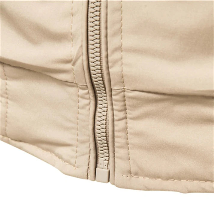 Veste Col Montant Zippée Manches Longues Bords Côtelés Pour Homme