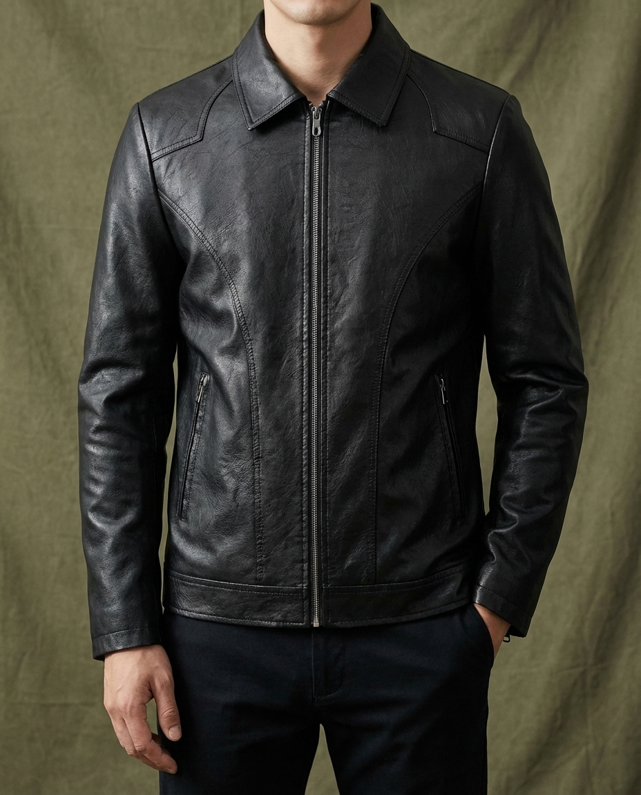 Veste Zippée Col Classique Manches Longues Poches Pour Homme