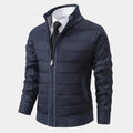 Veste Zippée Matelassée Col Montant Bords Côtelés Pour Homme