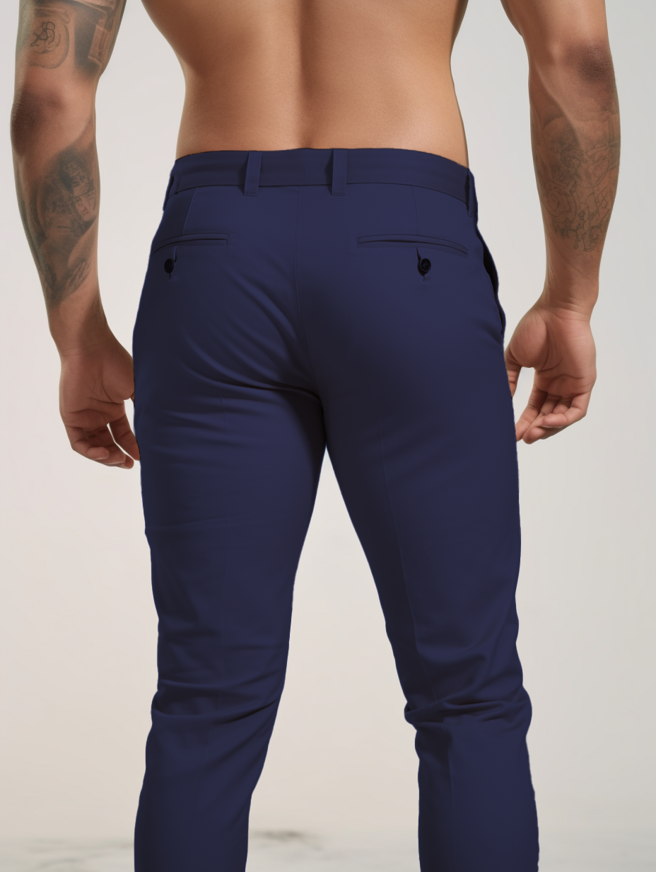 Pantalon Matière Stretch Coupe Ajustée Pour Homme