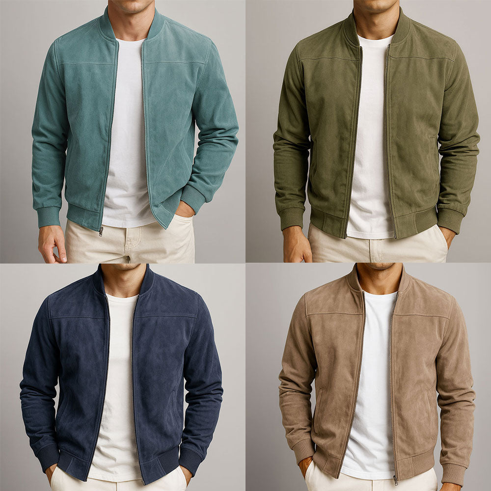 Veste Aspect Daim Pour Homme