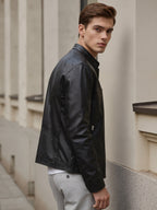 Veste Aspect Cuir Pour Homme