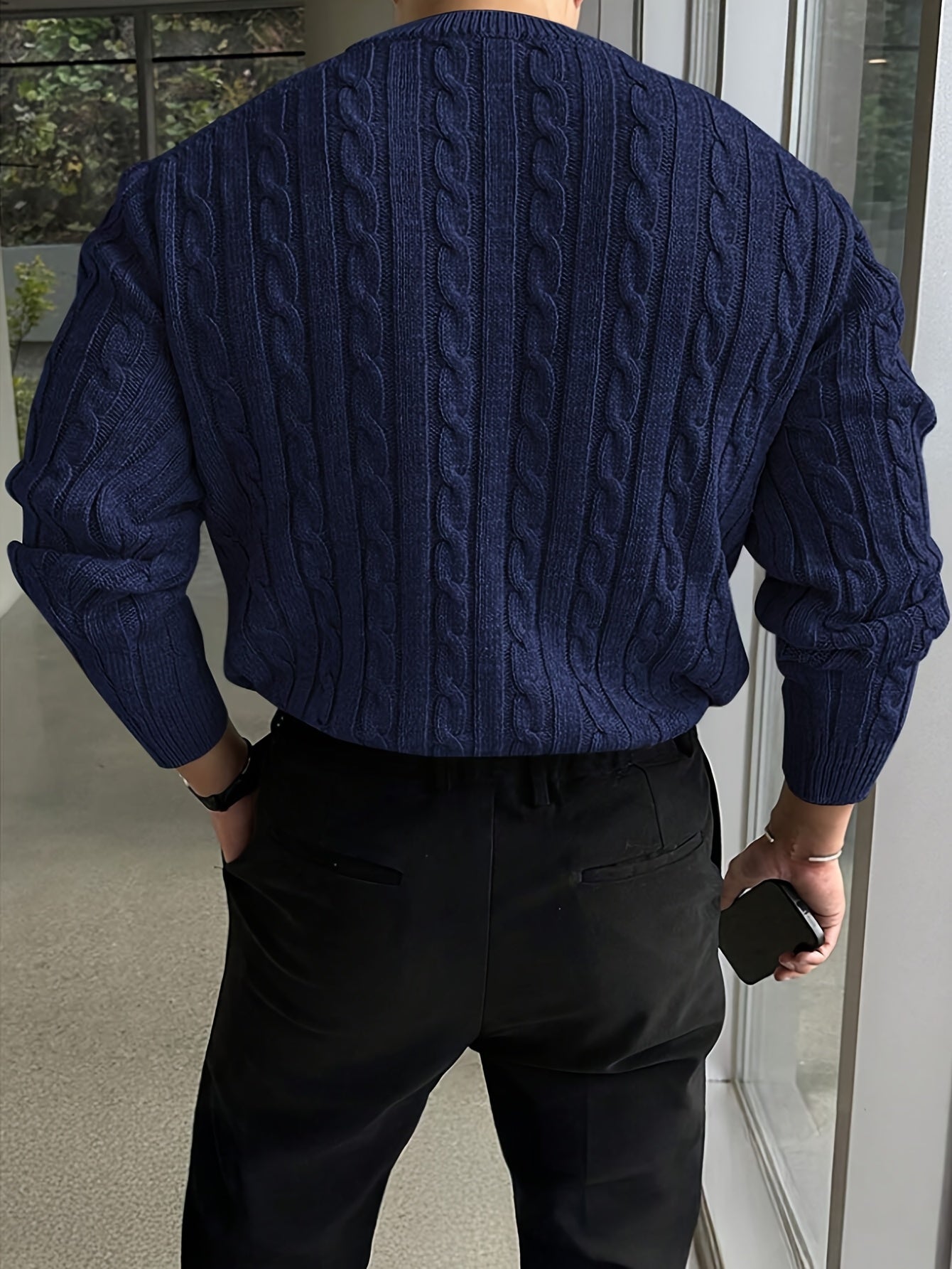 Pull Maille Douce Col Rond Pour Homme