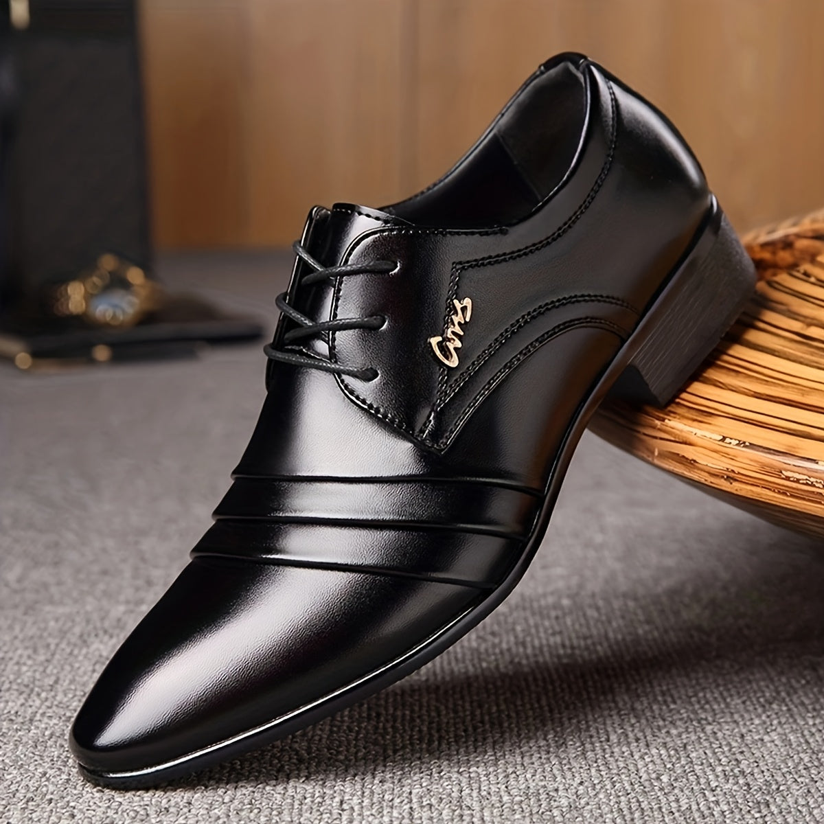 Chaussures Derby À Lacets Bout Rond Pour Homme