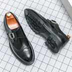 Chaussures Boucle Perforations Bride Semelle Épaisse Pour Homme