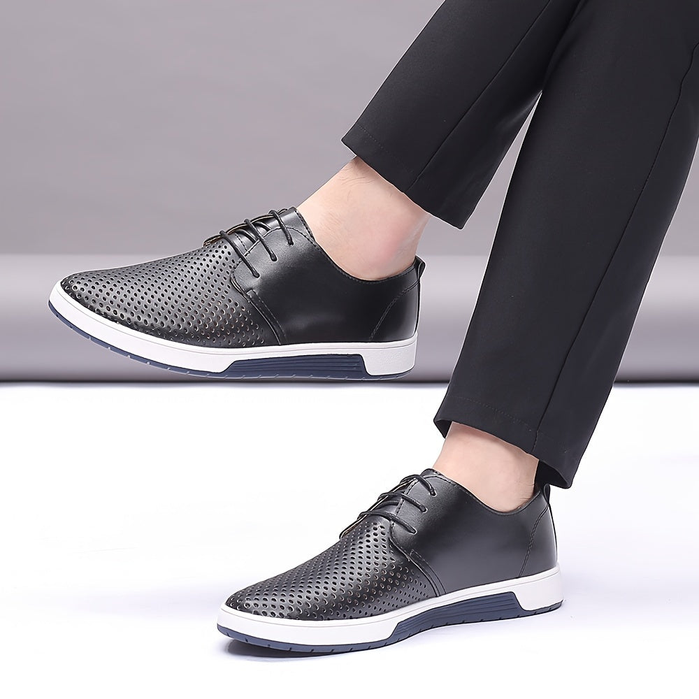 Chaussures À Lacets Perforations Semelle Contrastée Bout Rond Pour Homme