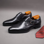 Chaussures À Boucle Bride Bout Allongé Pour Homme