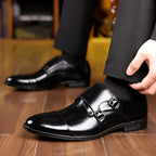 Chaussures À Boucle Bout Rond Pour Homme