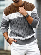 Homme Pull Maille Torsadée