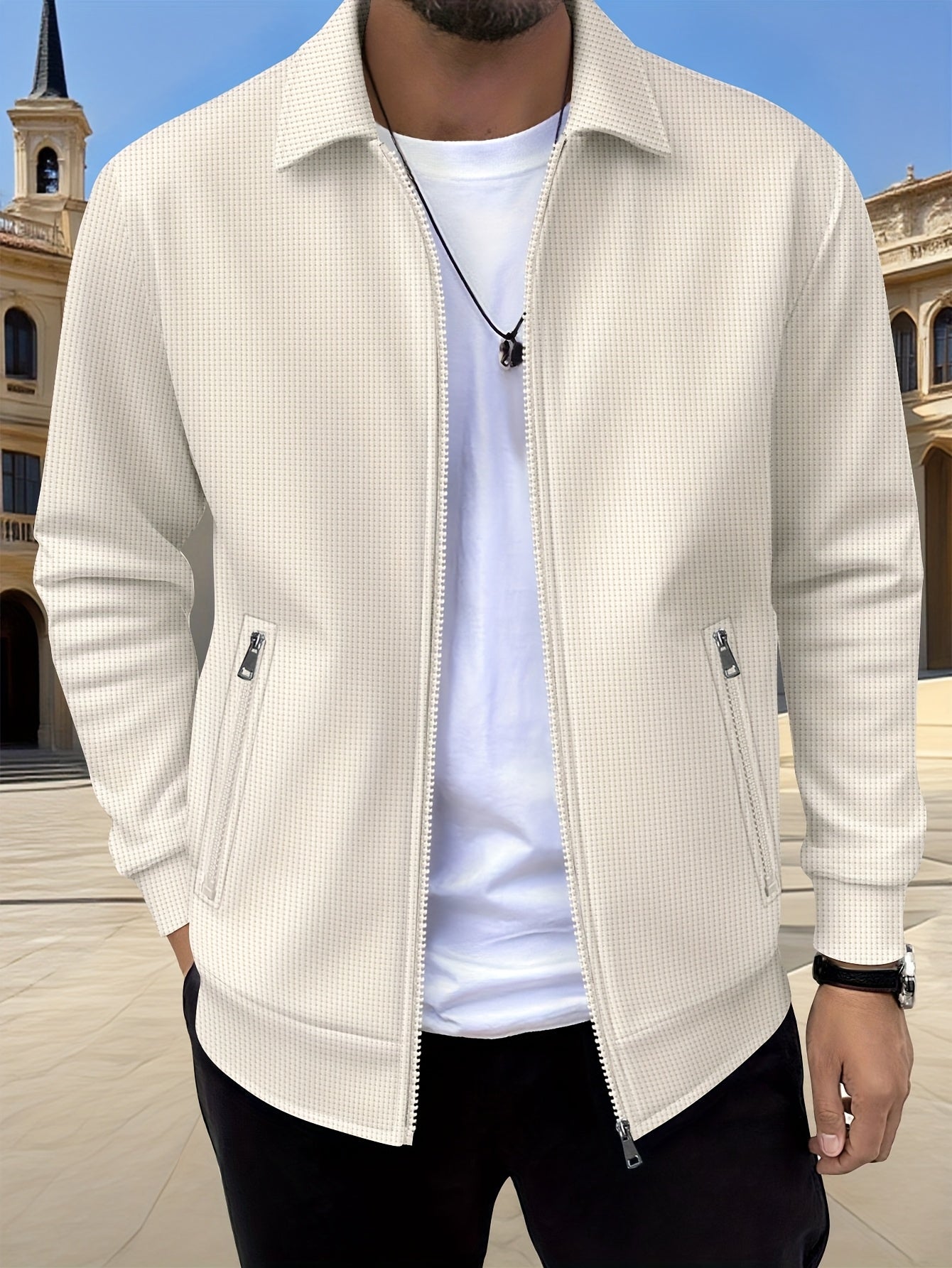 Veste Matière Stretch Coupe Droite Pour Homme