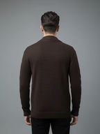 Pull Maille Côtelée Coupe Droite Pour Homme