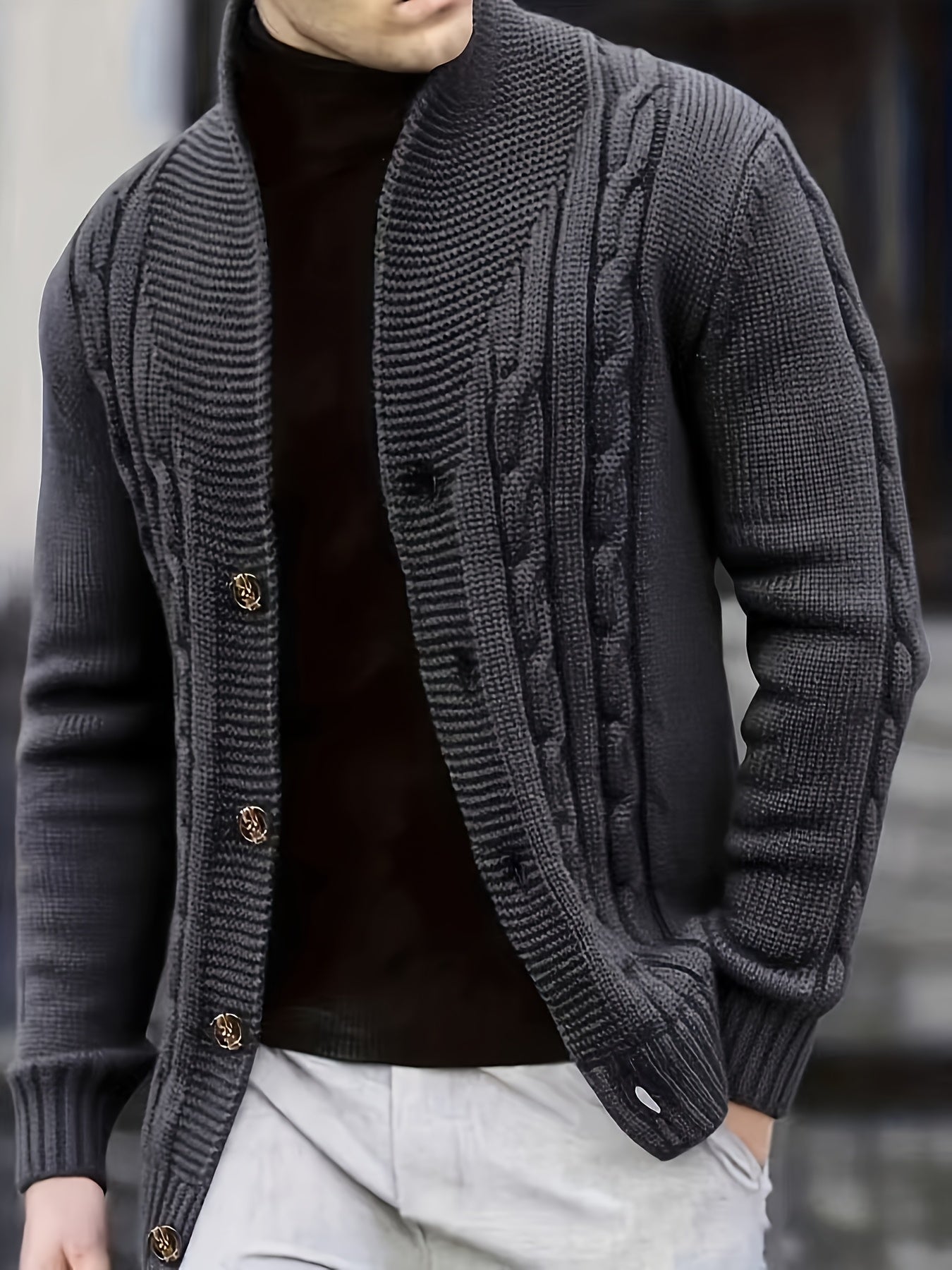 Pull Maille Côtelée Coupe Droite Pour Homme